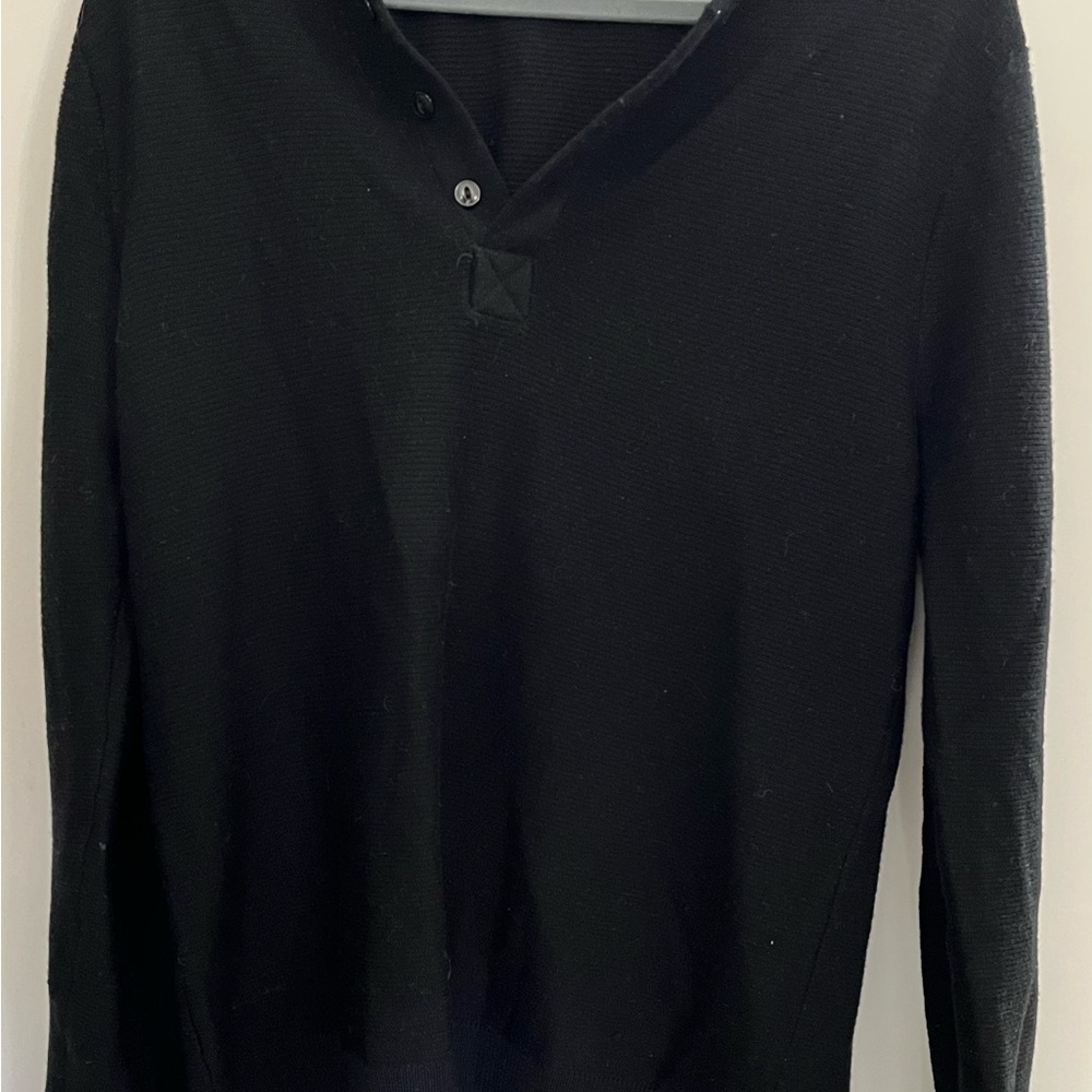 Bonobos Black Long Sleeve Henley Sweater Shirt